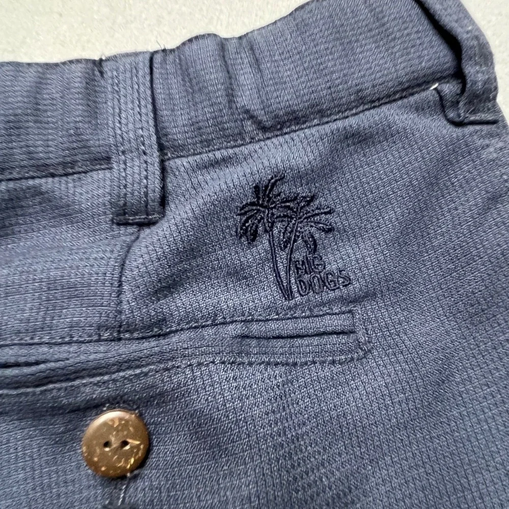 Big Dogs Resortwear Mens Navy Blue Pleated Shorts Size 38 Rayon Blend‎ Casual